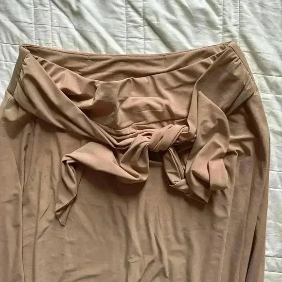 Minimalist beige slouchy maxi skirt ny collection women’s large cottagecore - Picture 4 of 8